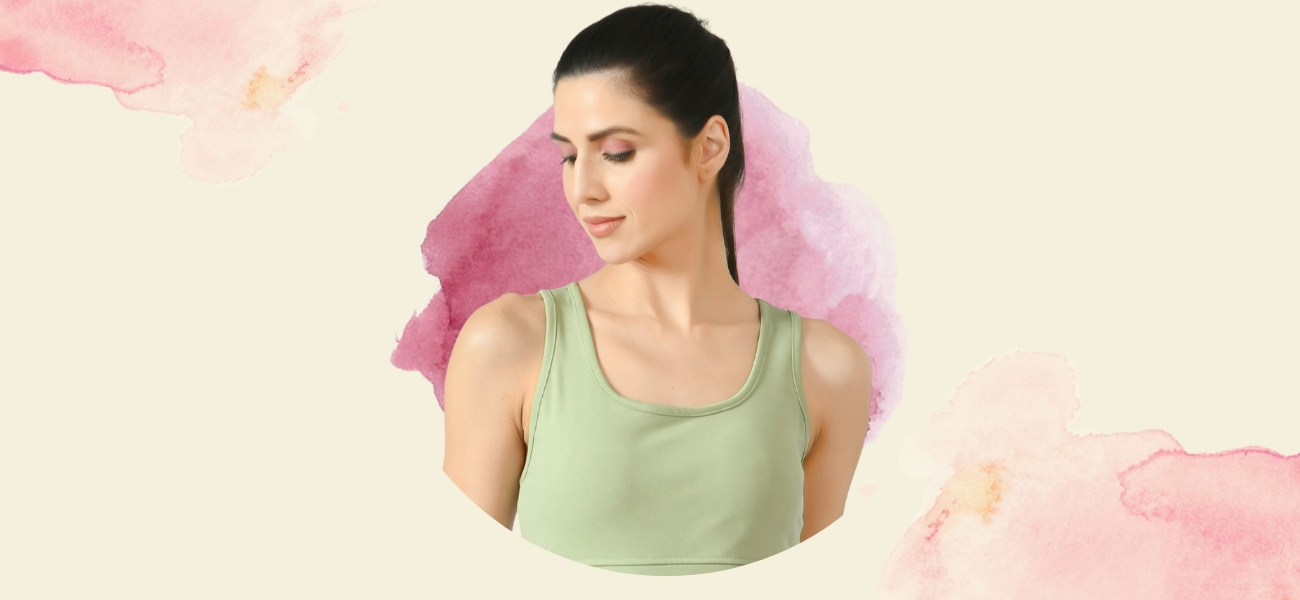 Close-up of a Waylene sports bra showcasing its design and features