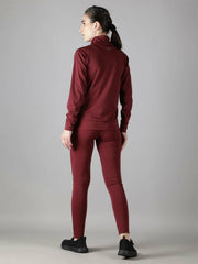 Waylene Wine Tracksuit for Women, back view showing jacket and leggings.