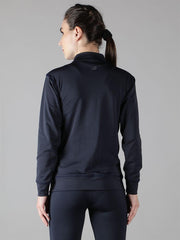 Back view of Waylene Navy Blue Sweatshirt showing seamless design and fit.