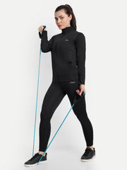 Waylene Premium Black Tracksuit for Women with Moisture-Wicking Fabric, Full-Zip Jacket, and High-Performance Leggings