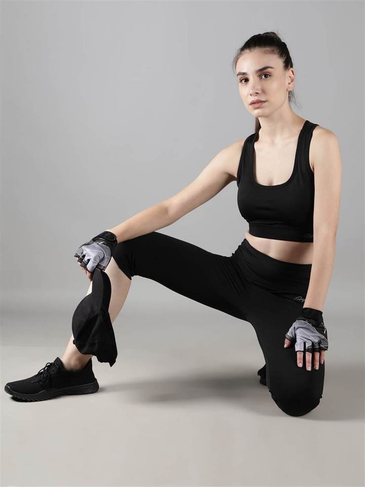 Waylene Black Tracksuit with Capri Tights for Women, front view, sporty and casual style