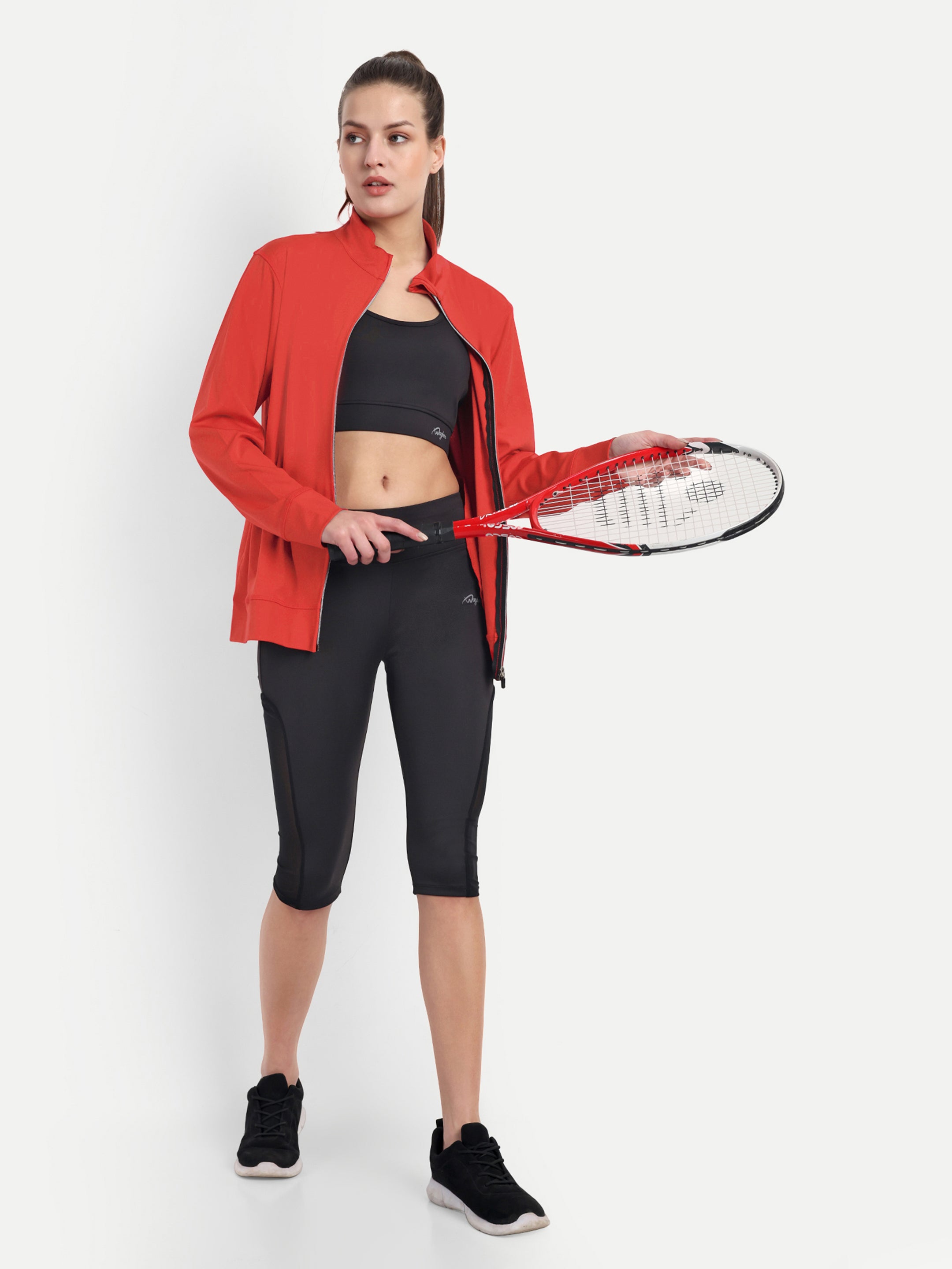 Red Color Track Jacket for Women - Waylene