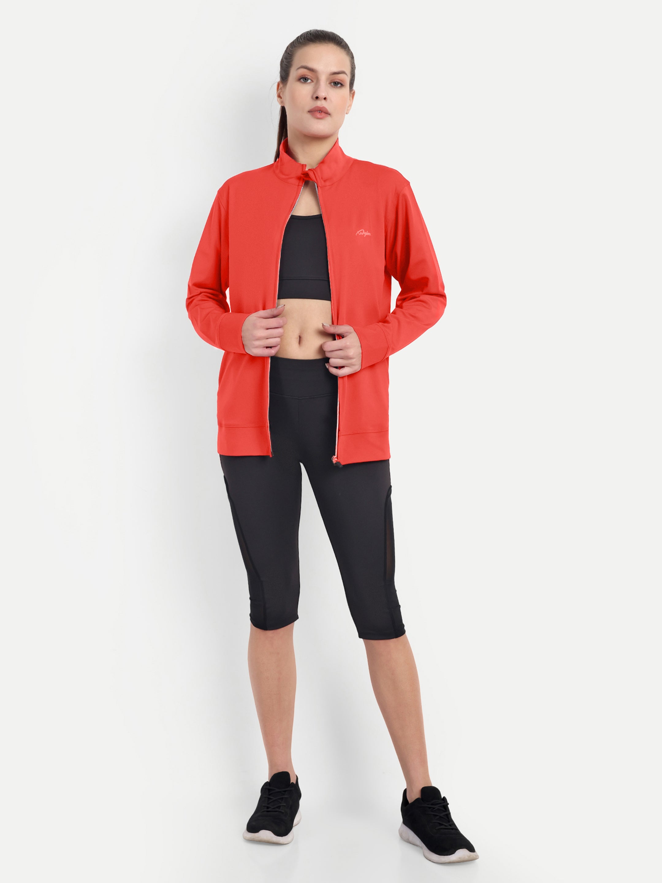 Red Color Track Jacket for Women - Waylene