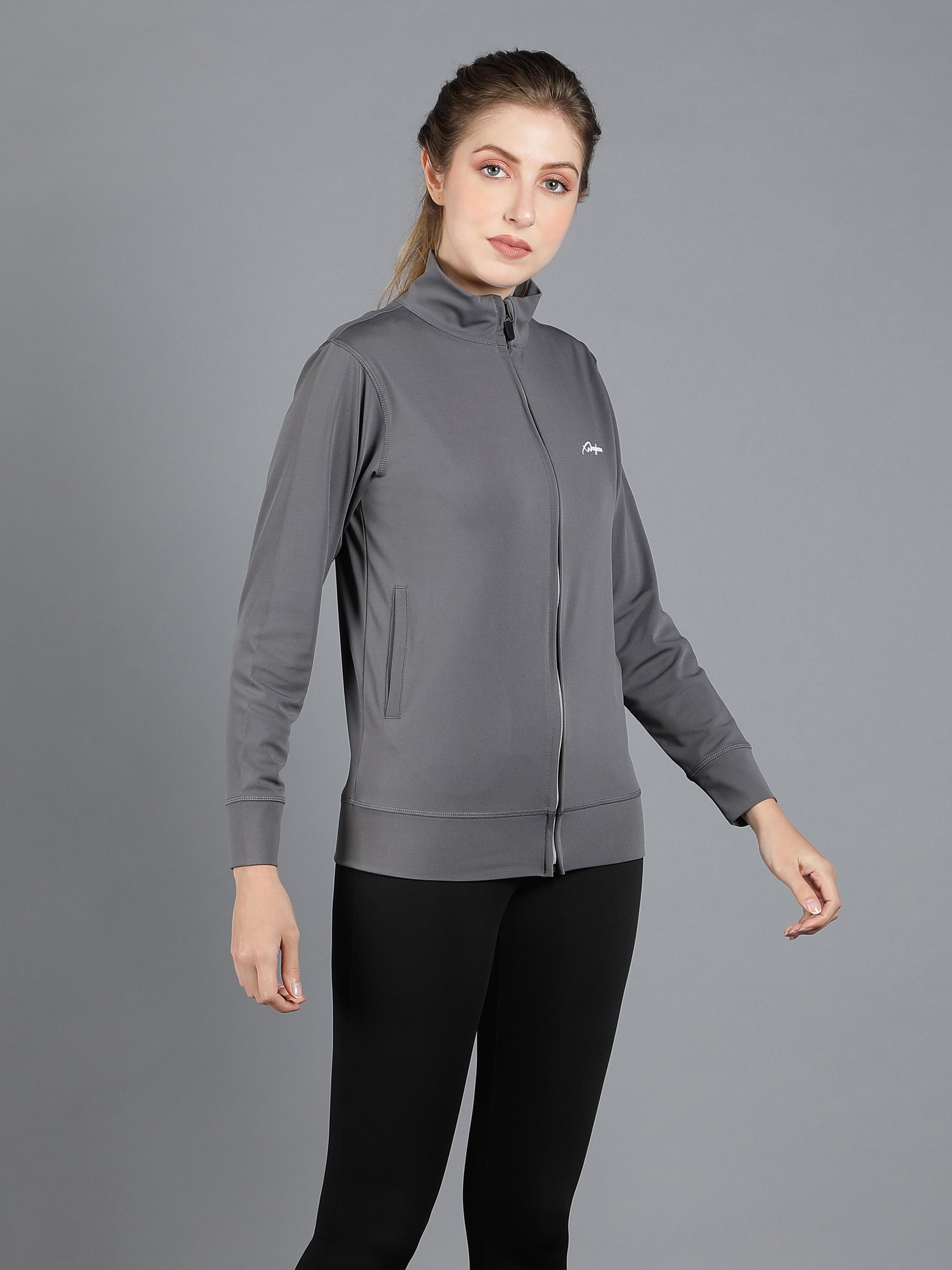 Grey and Black Colorblock Tracksuit for Women - Waylene