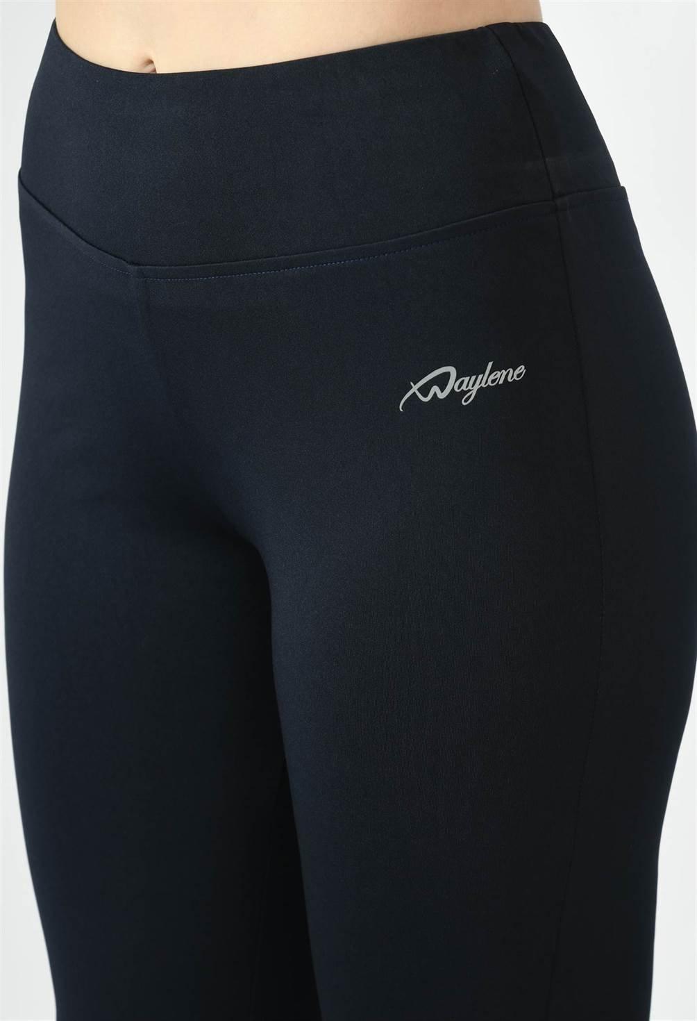 Waylene Black Leggings Close-Up with Logo Detail