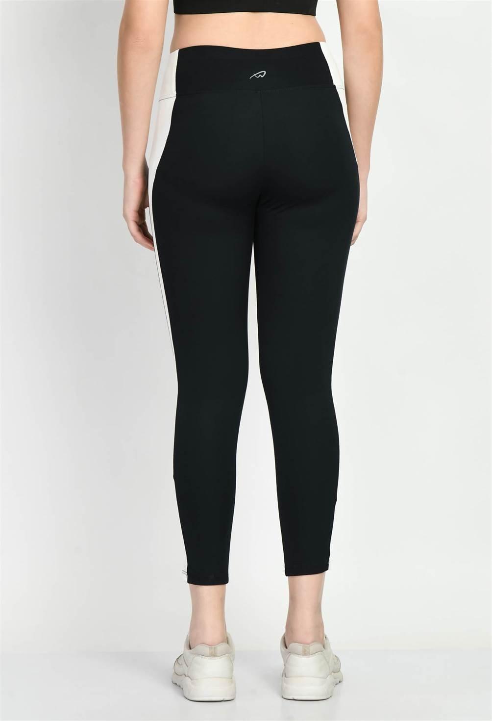 Waylene Color Block Black Tights, Back View