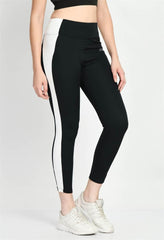 Waylene Color Block Black Tights, Close-Up Side View