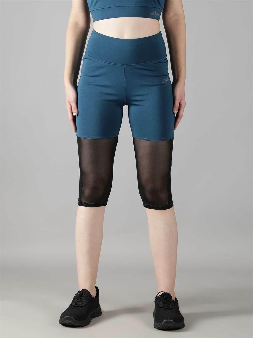 Waylene Women's Light Blue High-Waisted Sports Capris Front View