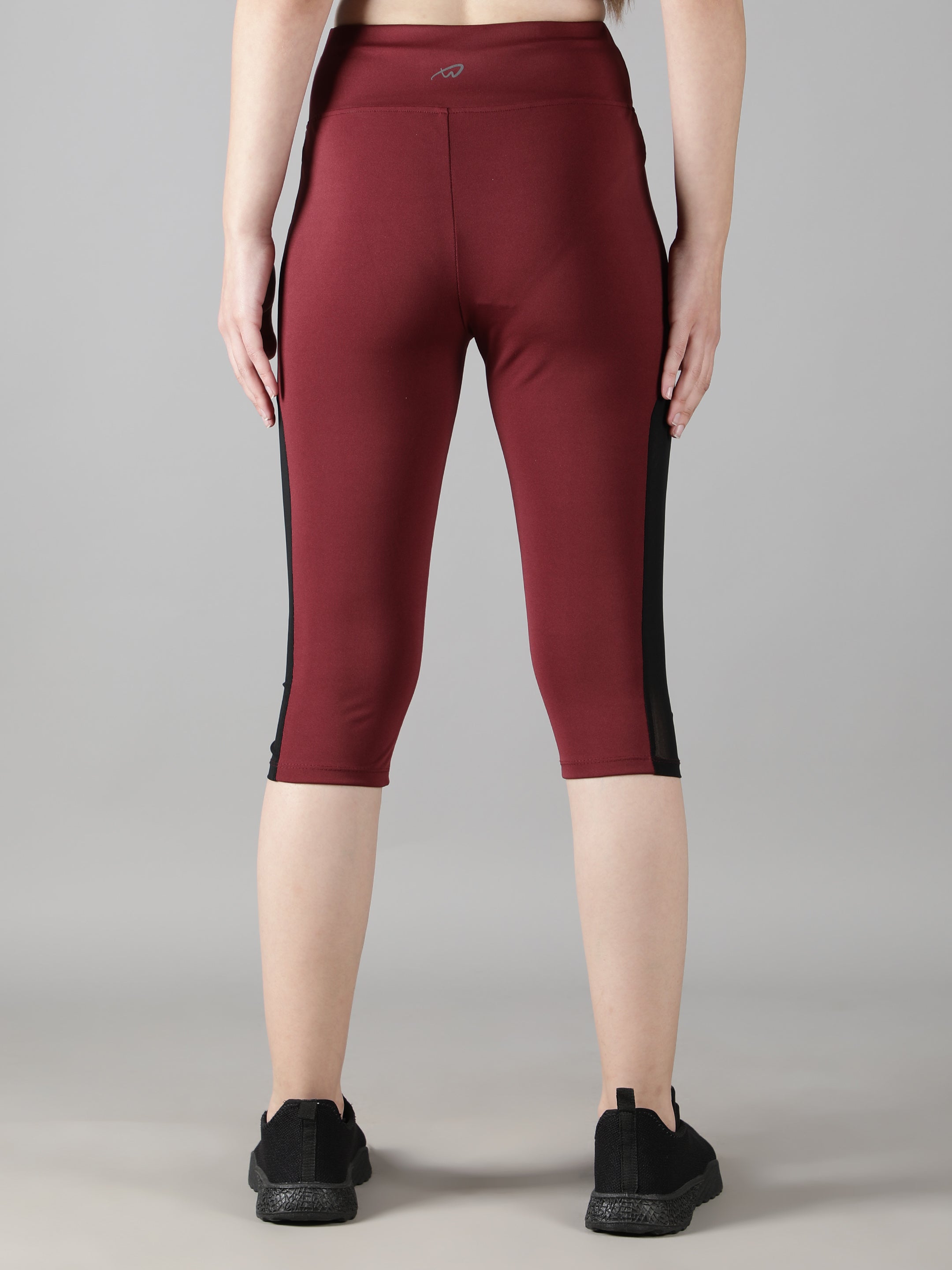 Women Track Suit With Stylish capri Tights (Wine) - Waylene