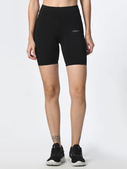 Waylene black shorts for women gym yoga and running Front 2