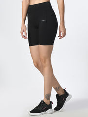 Waylene black shorts for women gym yoga and running Side