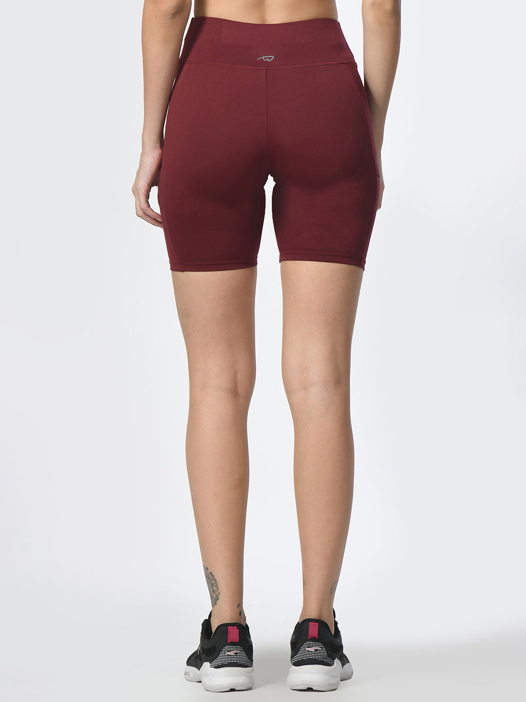 Waylene wine-colored high-performance shorts for women, back view