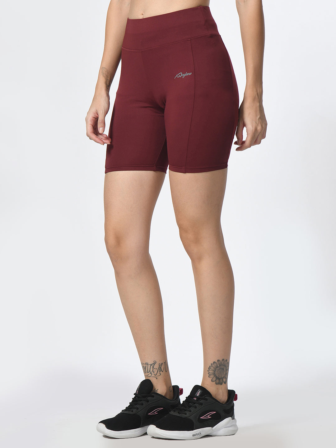 Waylene wine-colored high-performance shorts for women, side view