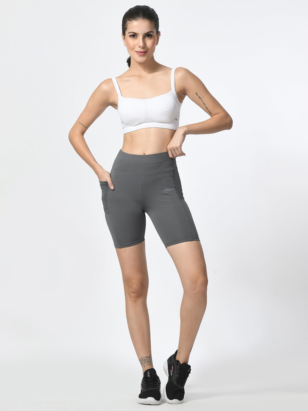 Gym wear Cycling Sports Shorts Grey - Waylene