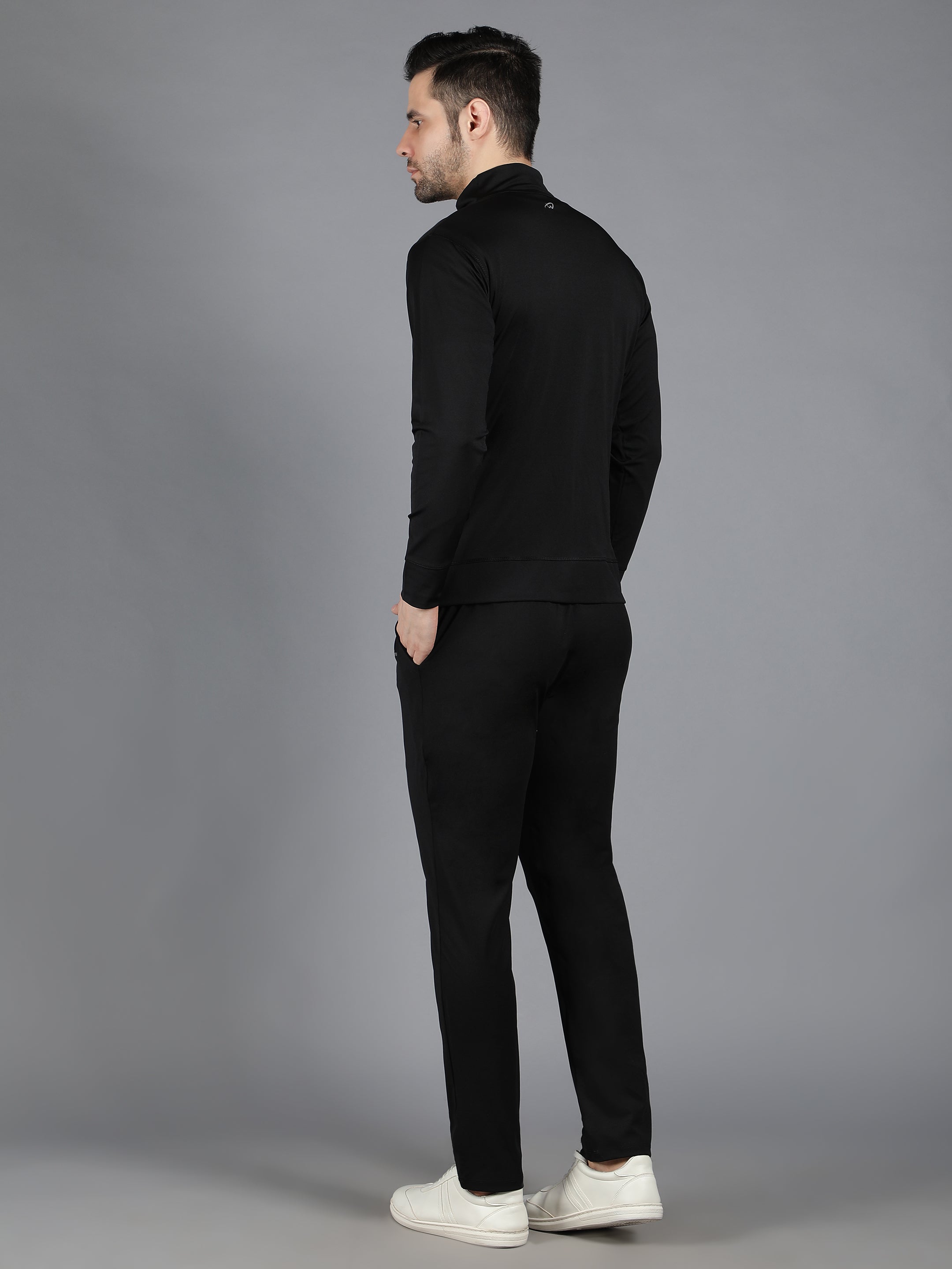 Slimfit Training Sweatshirt and Trackpant Set Black - Waylene