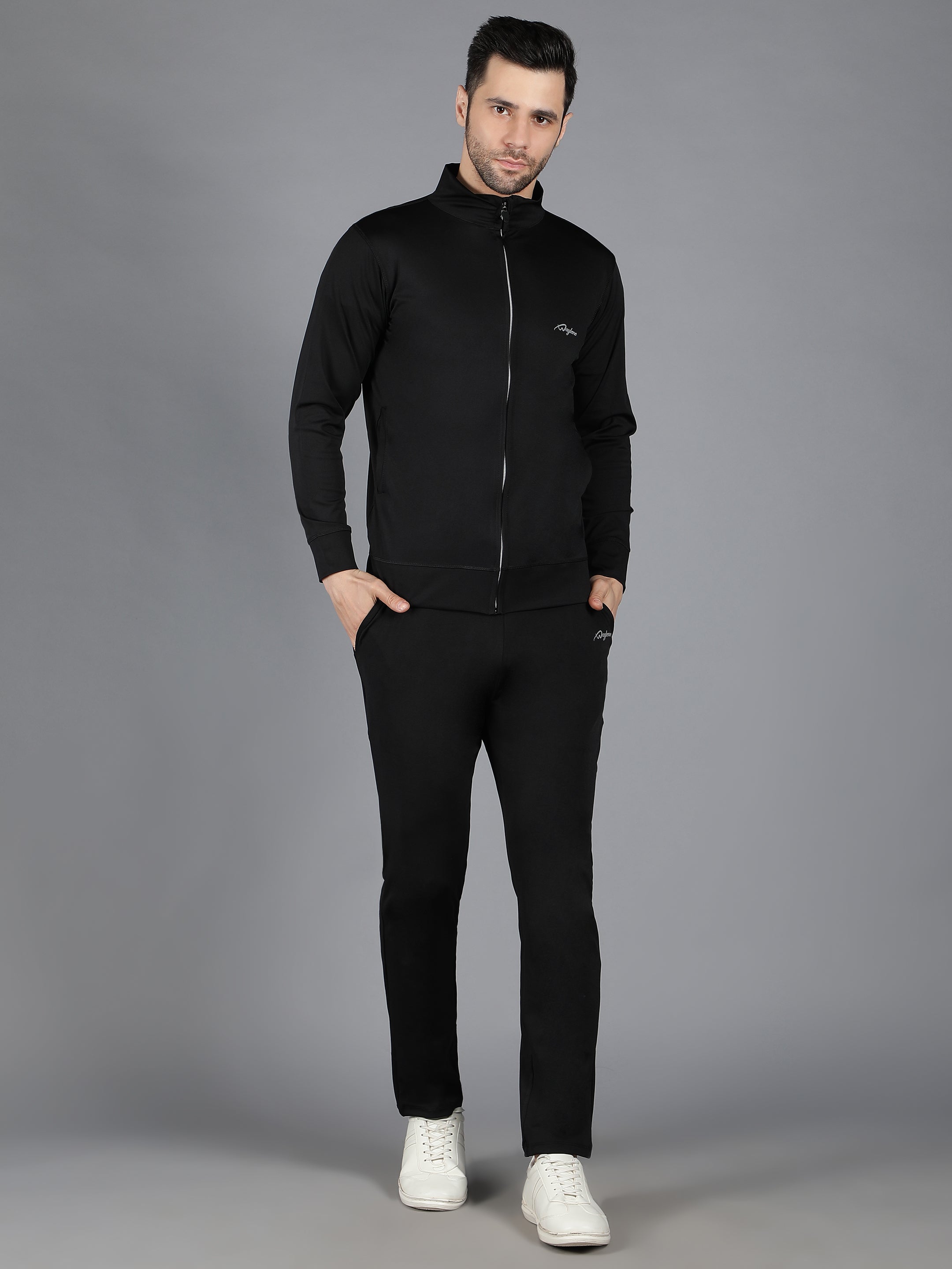 Slimfit Training Sweatshirt and Trackpant Set Black - Waylene