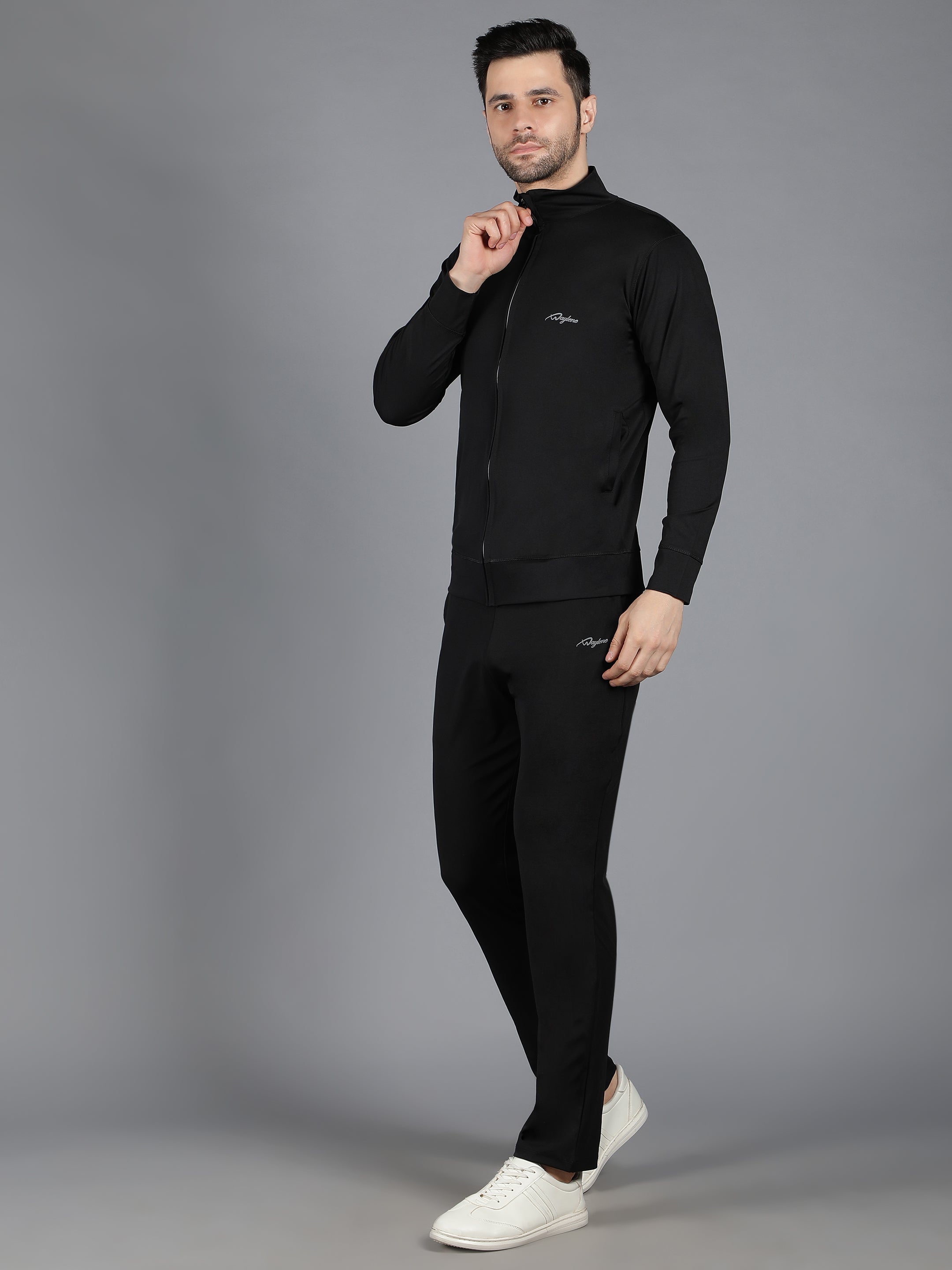 Slimfit Training Sweatshirt and Trackpant Set Black - Waylene