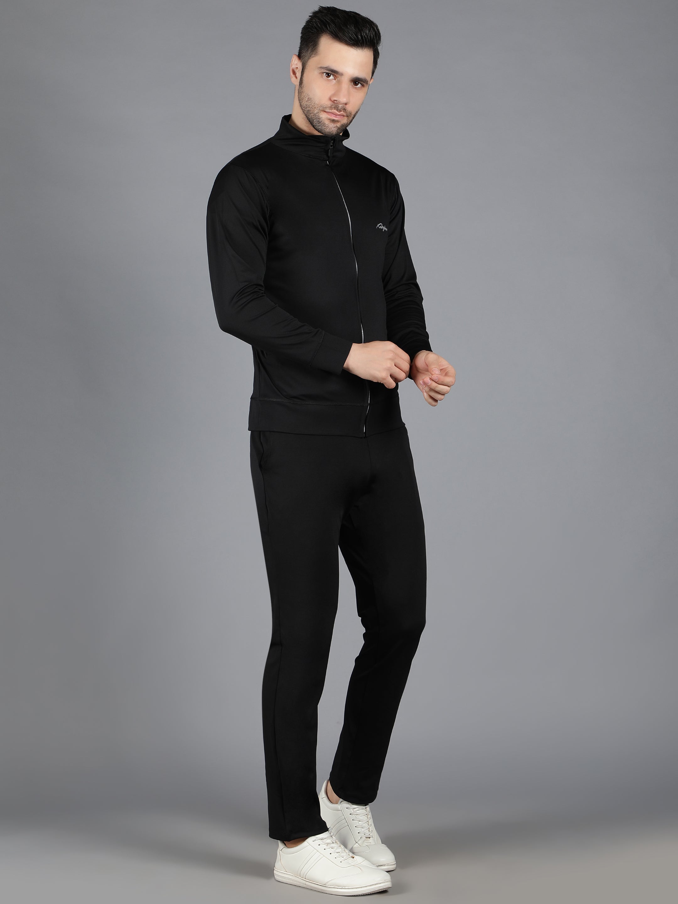 Slimfit Training Sweatshirt and Trackpant Set Black - Waylene