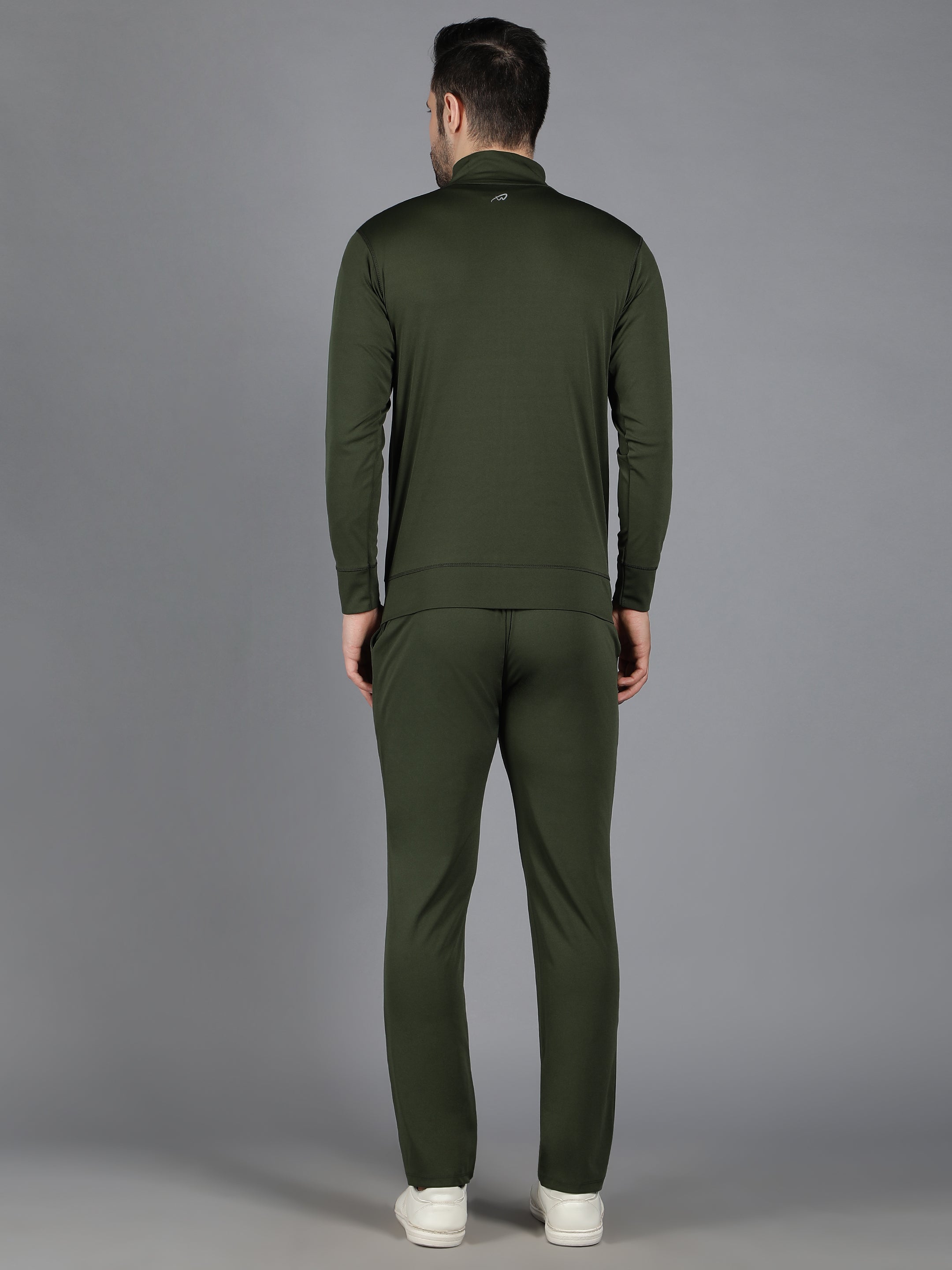 Slimfit Training Sweatshirt and Trackpant Set Olive Green - Waylene