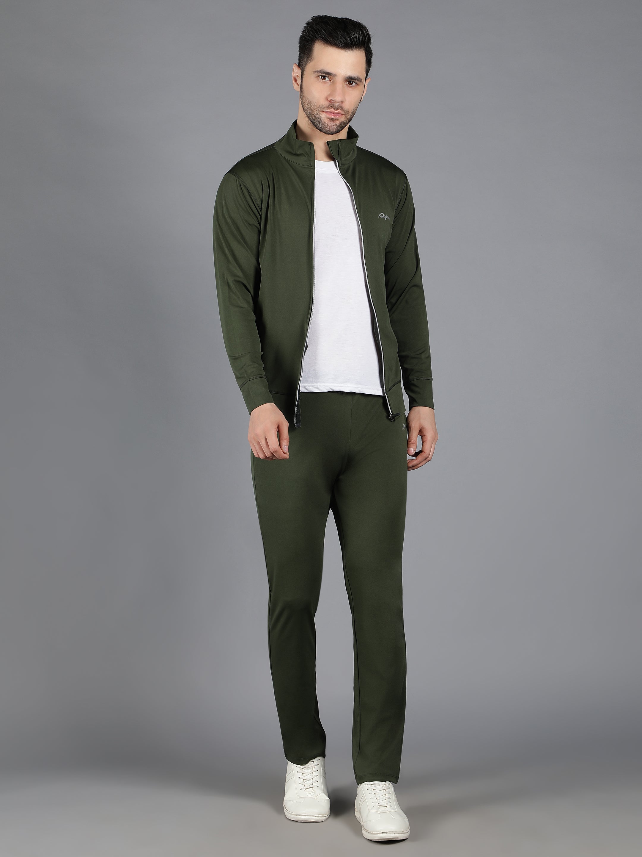 Slimfit Training Sweatshirt and Trackpant Set Olive Green - Waylene