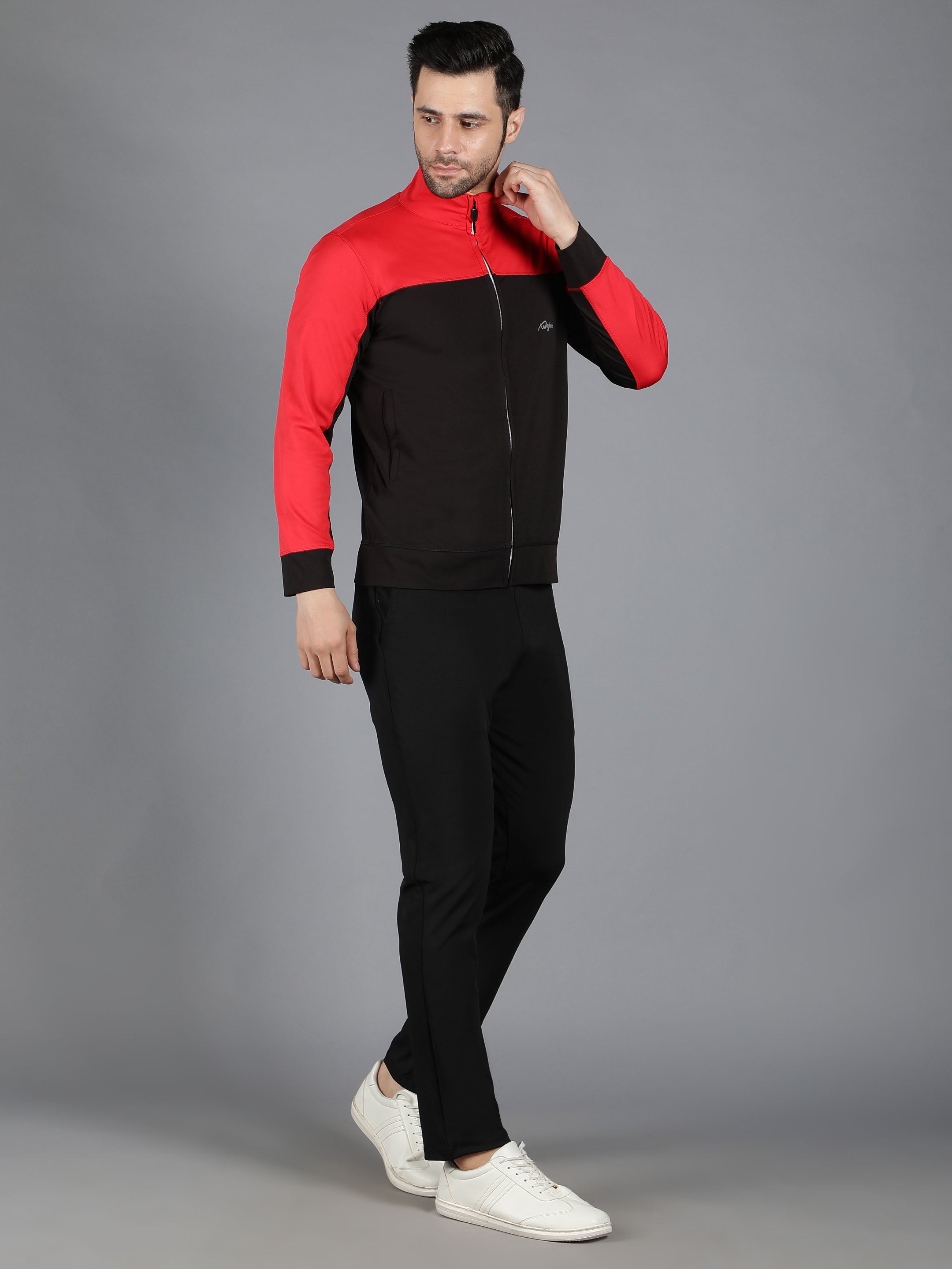 Slimfit Training Sweatshirt and Trackpant Set Red and Black - Waylene