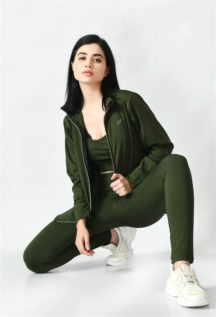 Olive Green Track Suit for Women - Waylene