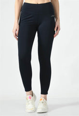 Waylene Navy Blue High-Waisted Sports Leggings - Front View 