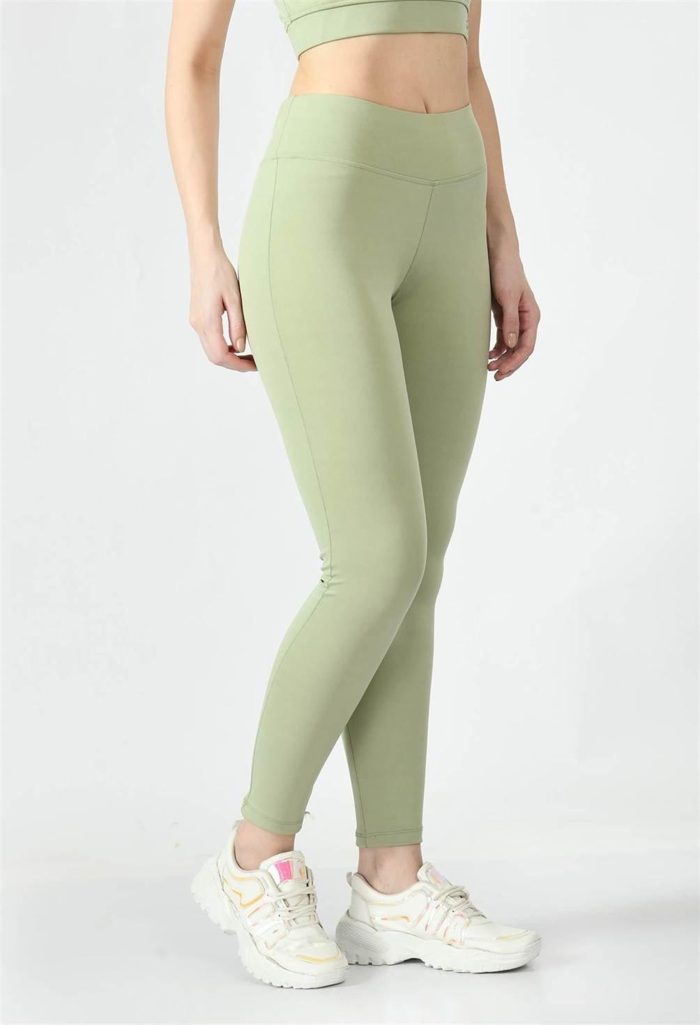 Waylene sports wear light green leggings - side view