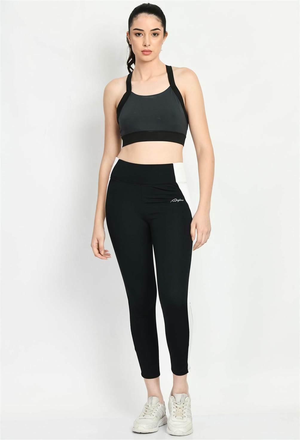 Sports Wear Color Block Balck Tights - Waylene