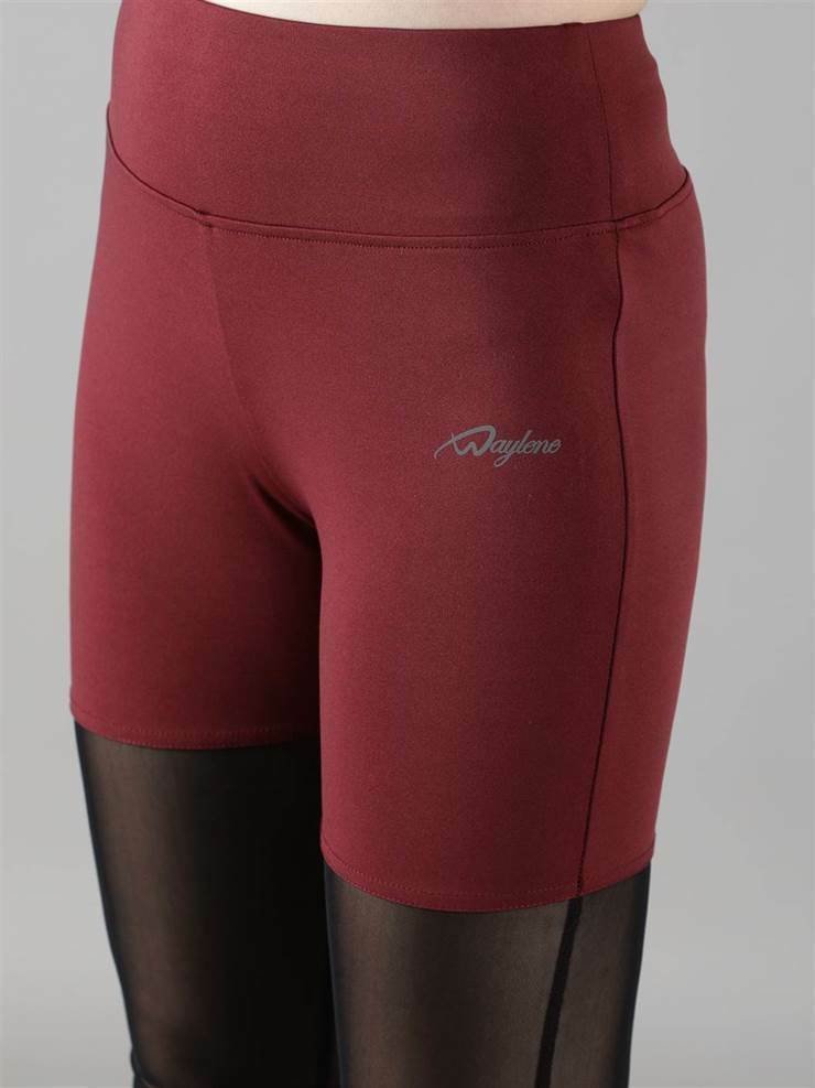 Women Track Suit With Stylish capri Tights (Wine Colour) - Waylene