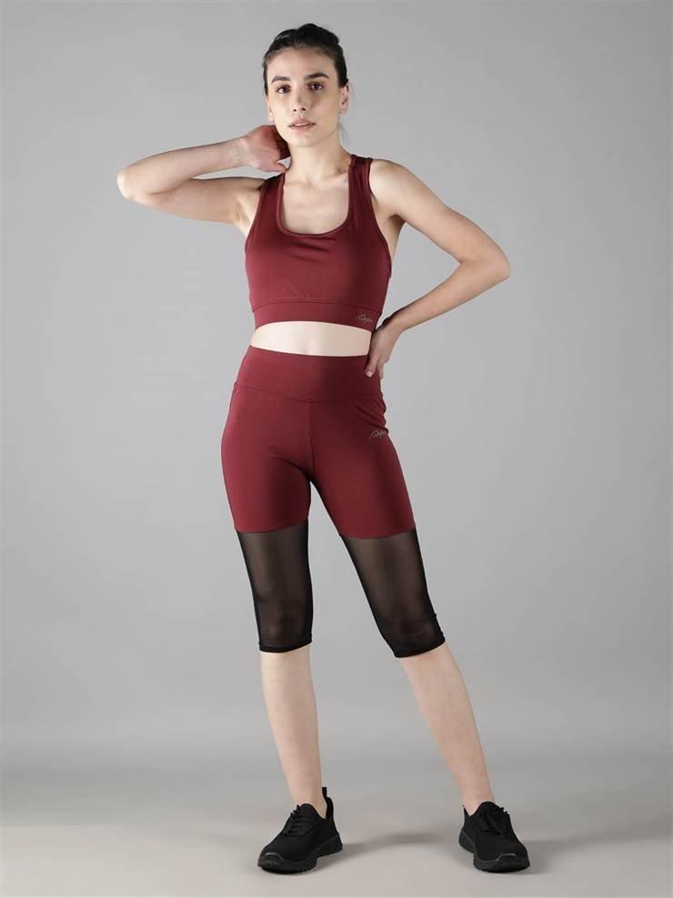 Women Capri Tights Wine - Waylene