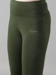 Women Capri Tights Olive Green - Waylene