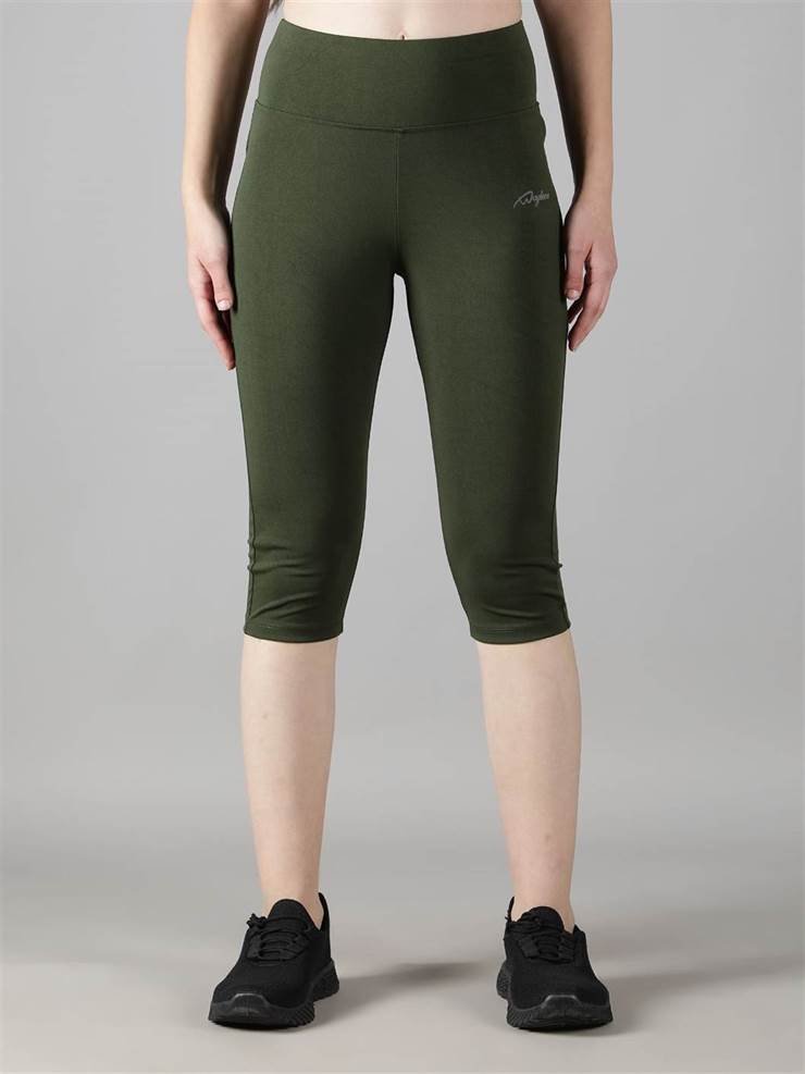 Women Track Suit With capri Tights (Olive Green) - Waylene