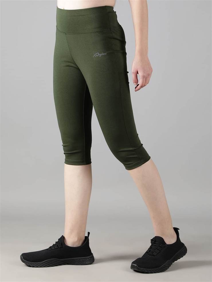 Women Track Suit With capri Tights (Olive Green) - Waylene