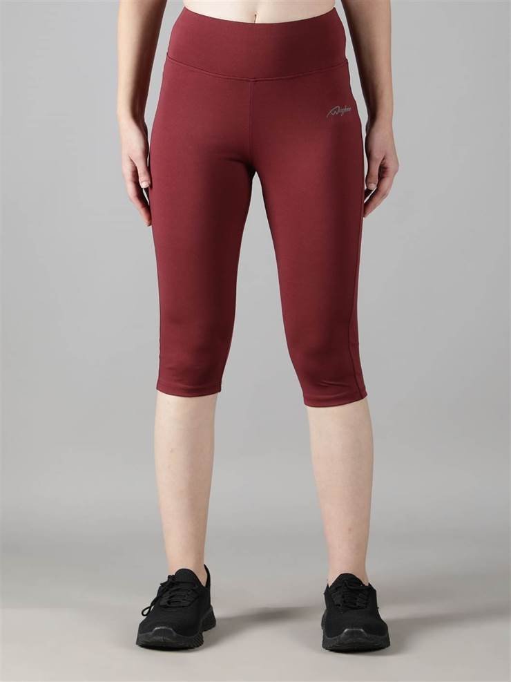 Women Track Suit With capri Tights (Wine Colour) - Waylene