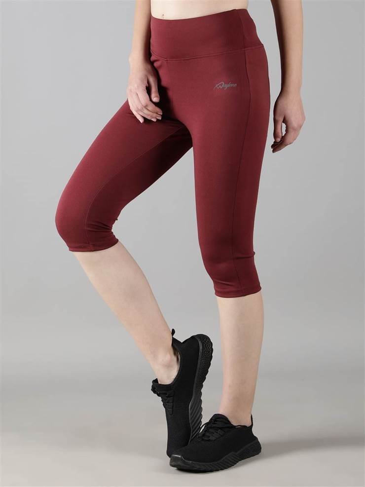 Women Track Suit With capri Tights (Wine Colour) - Waylene