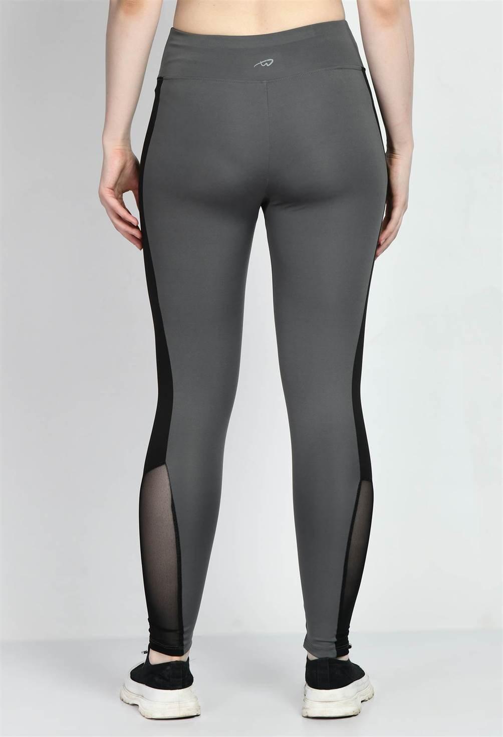 Sports Wear Color Block Grey Tights - Waylene