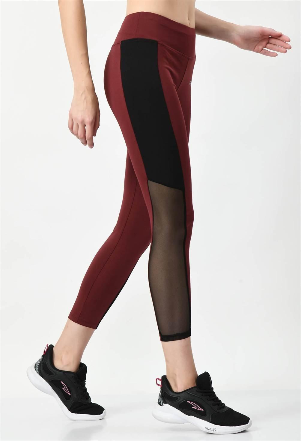 Sports Wear Color Block Wine Tights