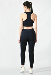 Waylene Navy Blue High-Waisted Sports Leggings - Back View