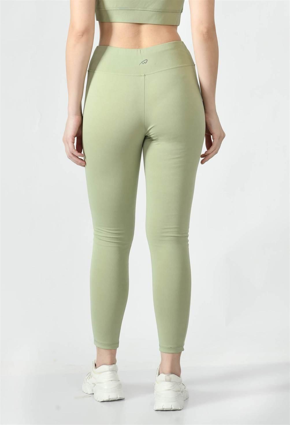 Waylene sports wear light green leggings - back view