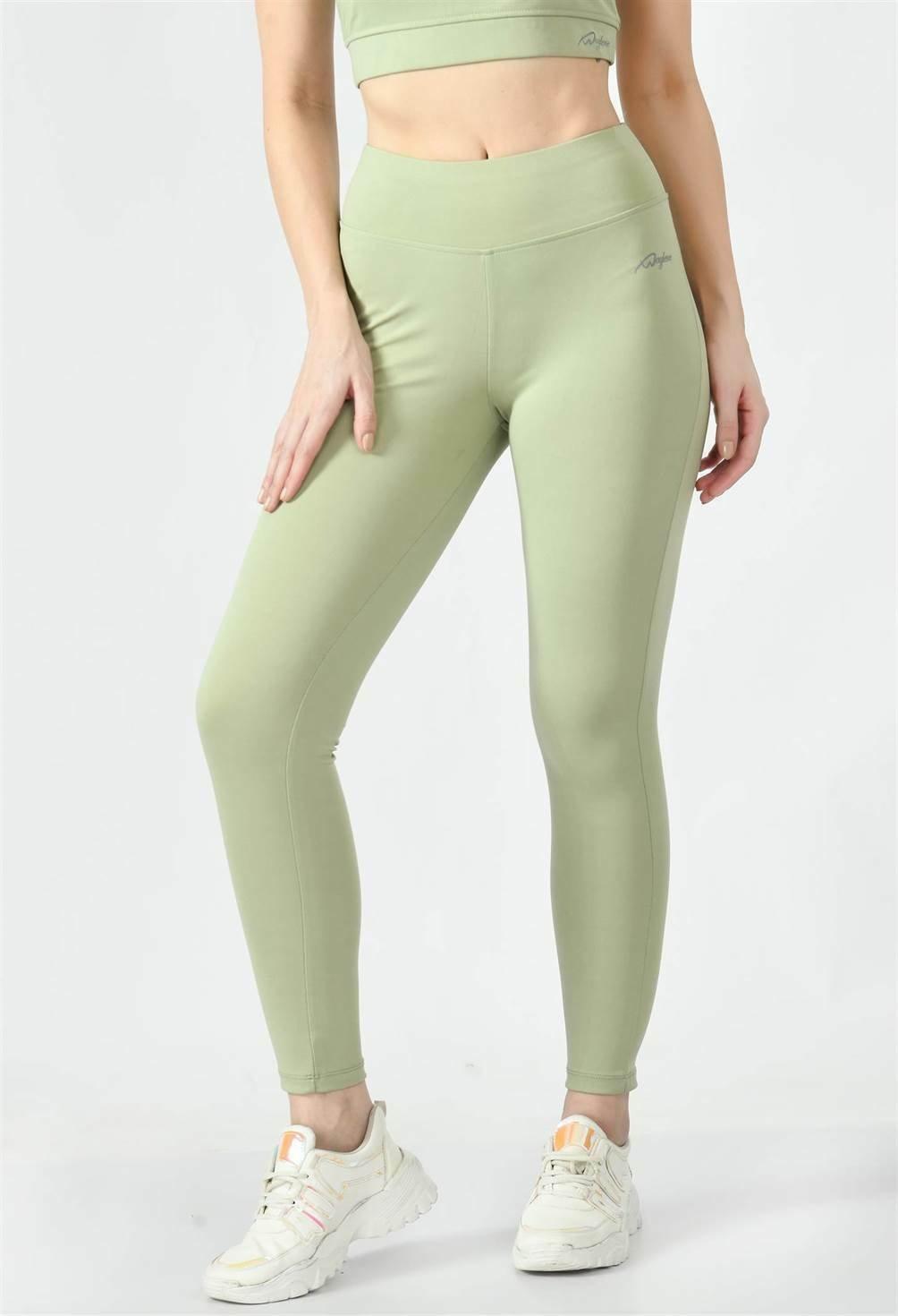 Waylene sports wear light green leggings - front view