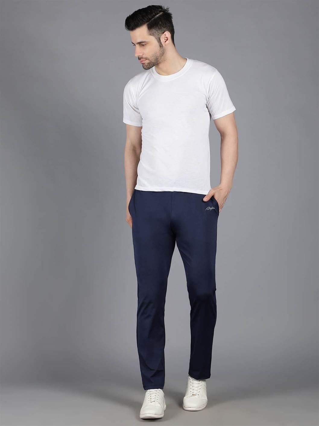 Navy Blue Solid Trackpant - Waylene