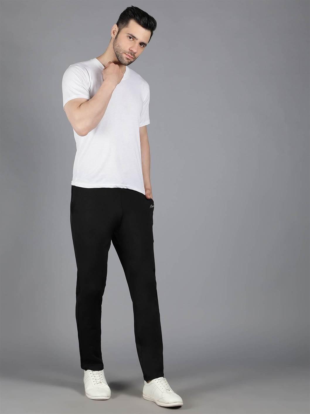 Black Solid Trackpant - Waylene