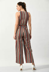 STRIPPED MULTI COLOR SLEEVLESS JUMPSUIT - Waylene