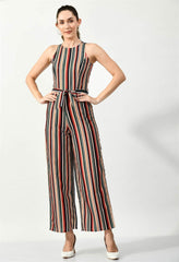 STRIPPED MULTI COLOR SLEEVLESS JUMPSUIT - Waylene