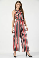 STRIPPED MULTI COLOR SLEEVLESS JUMPSUIT - Waylene