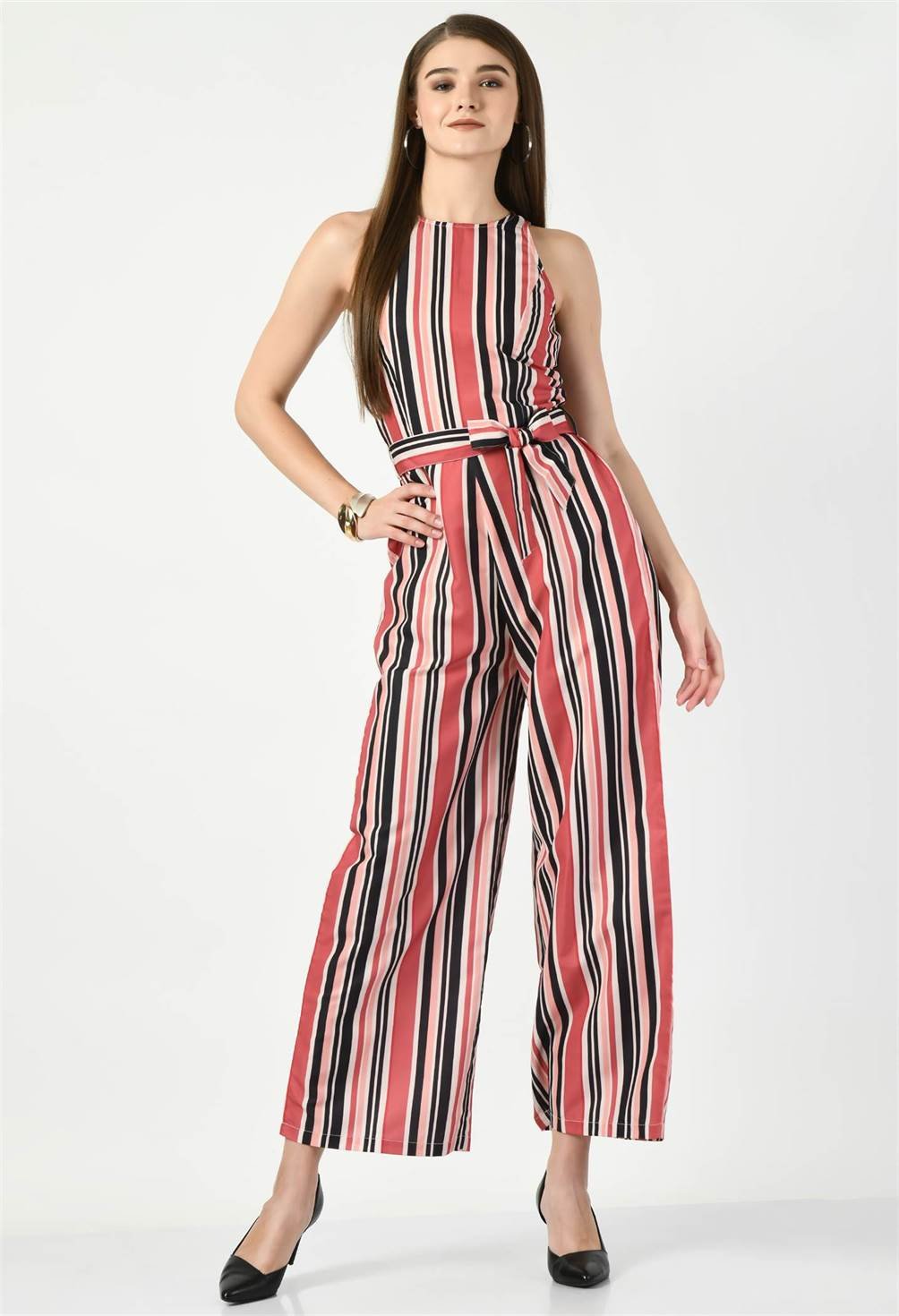 STRIPPED MULTI COLOR SLEEVLESS JUMPSUIT - Waylene