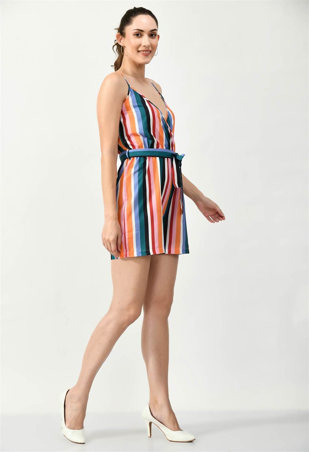 STRIPPED MULTI COLOR CAMI JUMPSUIT - Waylene