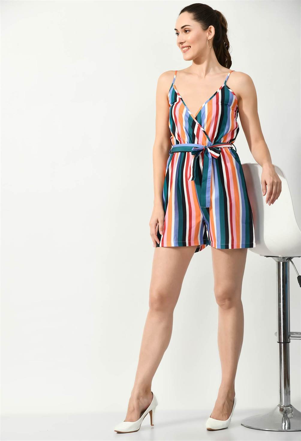 STRIPPED MULTI COLOR CAMI JUMPSUIT - Waylene