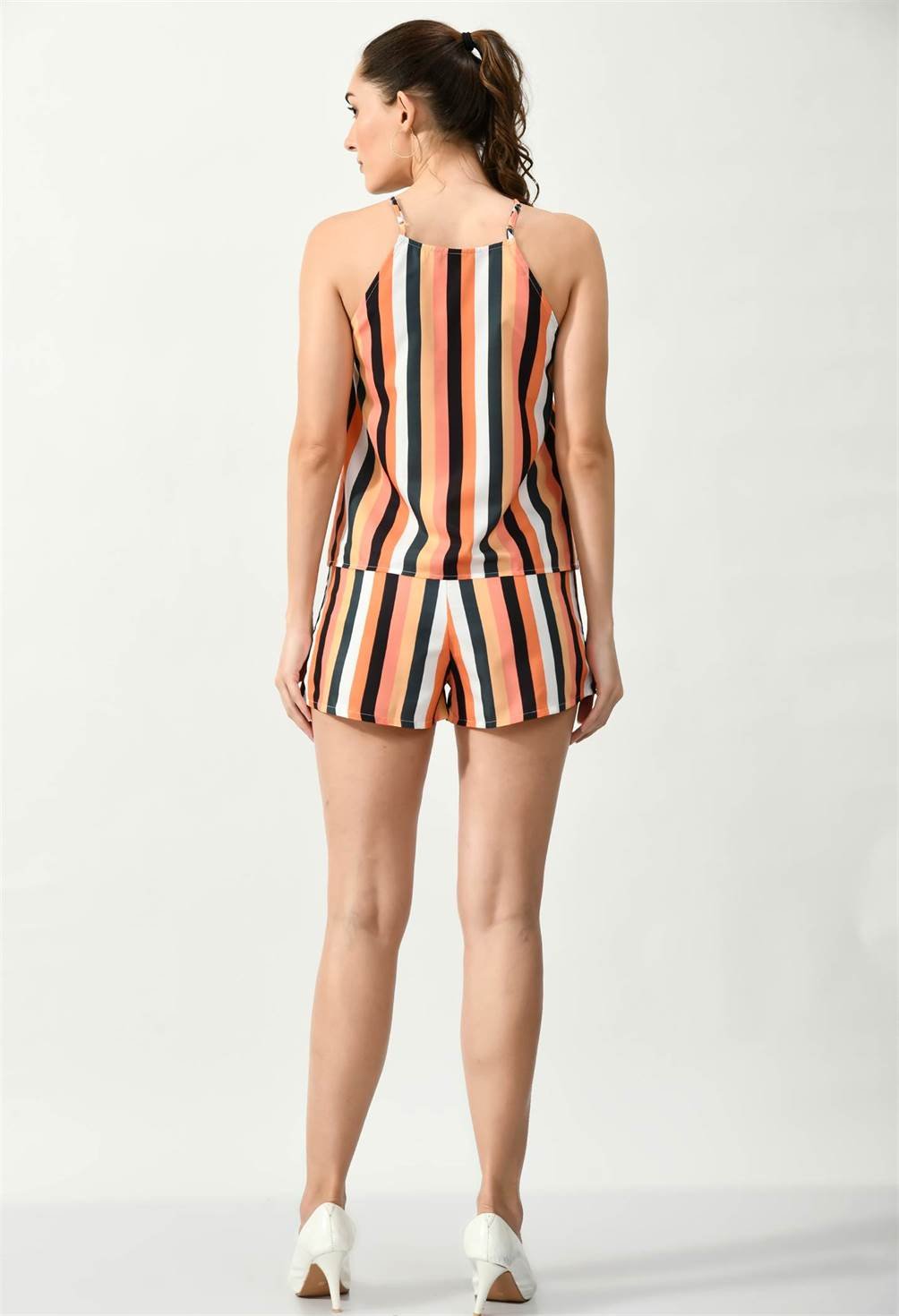 STRIPPED MULTI COLOR CAMI AND SHORTS JUMPSUIT - Waylene